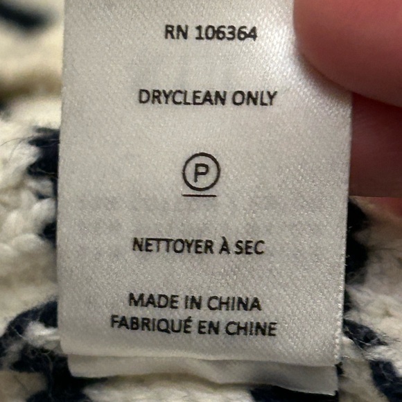 KULE ‘The Banks’ Striped Turtleneck Sweater In Cream And Navy - Picture 16 of 16